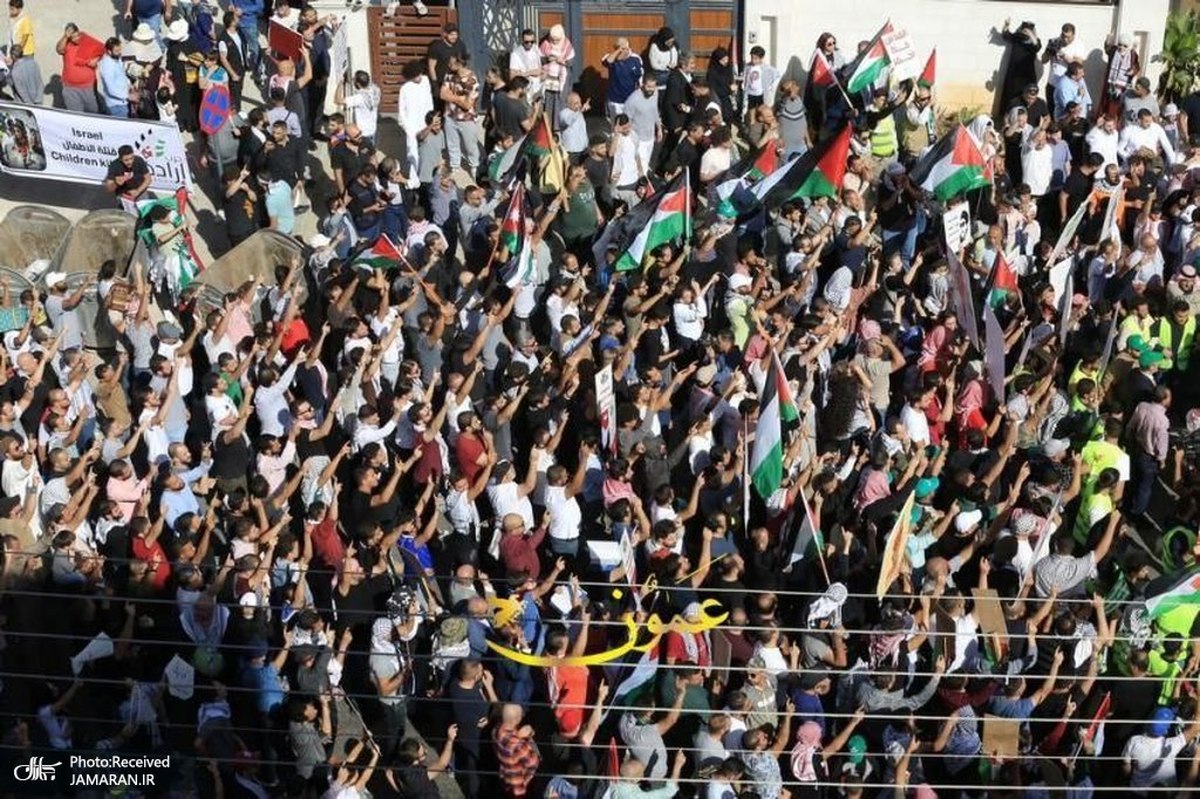 راهپیمایی گسترده در مناطق مختلف اردن در حمایت از مقاومت