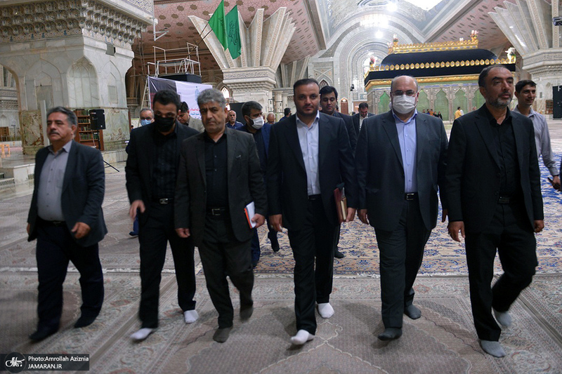 مراسم تودیع و معارفه رئیس حوزه قضایی بخش آفتاب در حرم امام خمینی