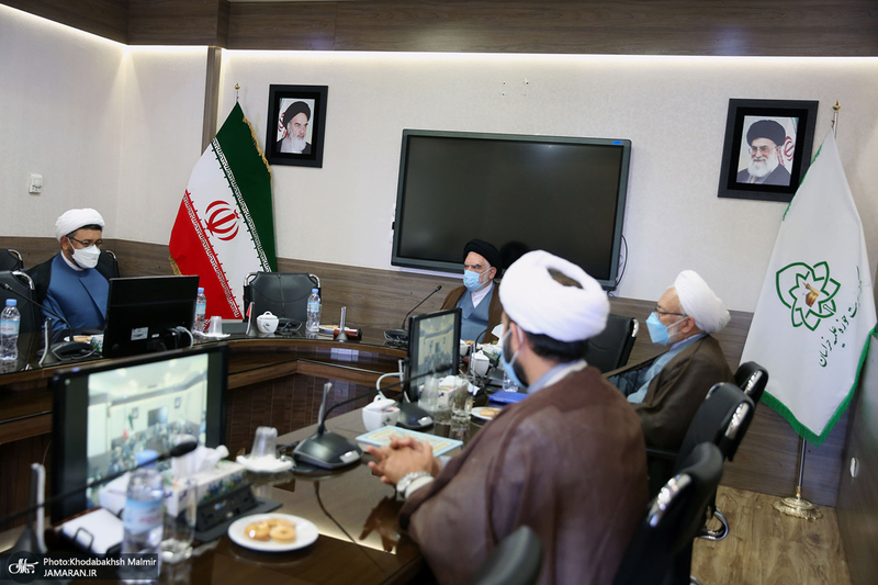 دیدار سرپرست موسسه تنظیم و نشر آثار امام خمینی(س) با مدیر حوزه علمیه خراسان / سید مصباح عاملی