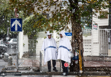 بارش سنگین برف در جاده چالوس