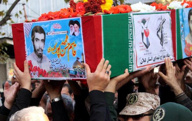 تشییع پیکر شهید تازه تفحص شده دوران دفاع مقدس در لنگرود