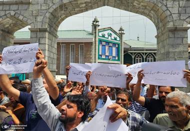 مردم بودگام کشمیر حمله رژیم صهیونیستی علیه ایران را محکوم کردند + عکس