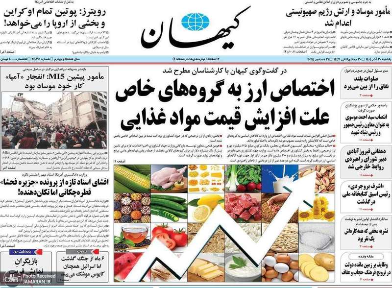 گزیده روزنامه های 30 آذر 1404
