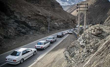 ترافیک سنگین در جاده چالوس