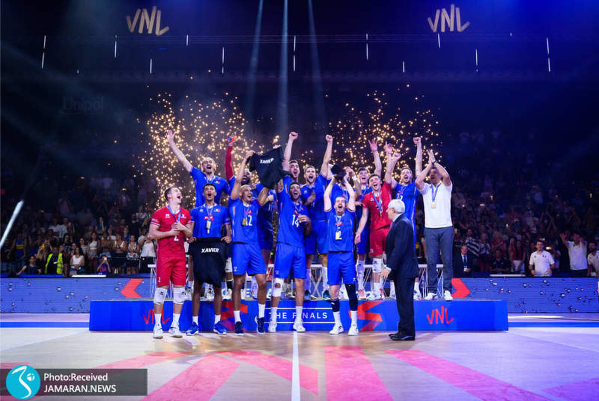گزارش تصویری| جشن قهرمانی فرانسه در لیگ ملت های والیبال ۲۰۲۲