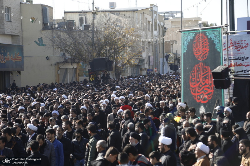 دسته عزاداری روز شهادت حضرت زهرا (س) با حضور آیت الله العظمی وحید خراسانی