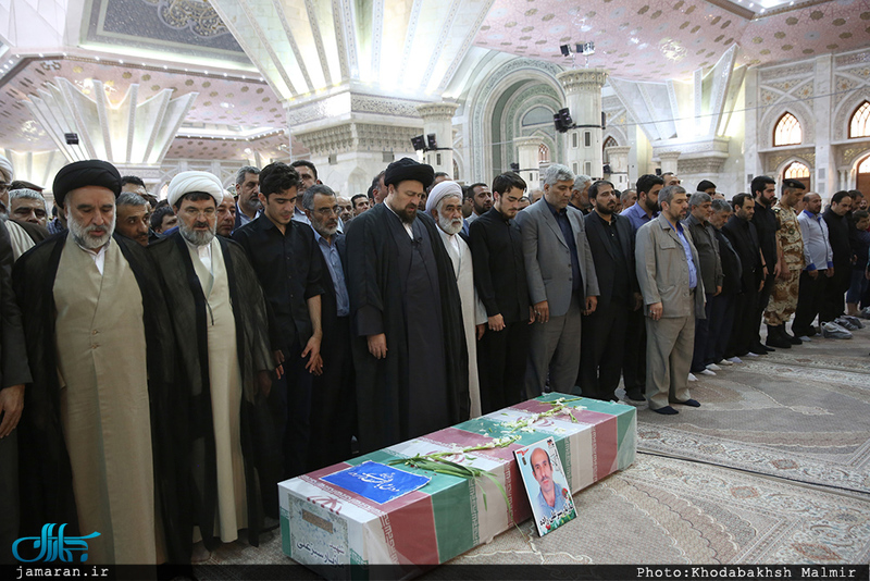 مراسم تشییع پیکر مطهر شهید حمله تروریستی اخیر مازیار سبزعلی در حرم مطهر امام خمینی(س)