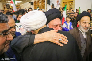 مراسم استقبال و وداع با پیکر مطهر شهید علی لاریجانی در قم