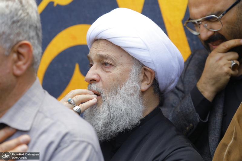 دسته عزاداری روز شهادت امام جعفر صادق (ع) با حضور آیت الله العظمی وحید خراسانی