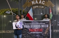 مردم در جنوب هند برای همبستگی با فلسطینی به خیابان‌ها آمدند (9)