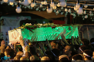 وداع با پیکر مطهر شهید امیر‌سعید قاسمی در امامزاده صالح(ع) فرحزاد 