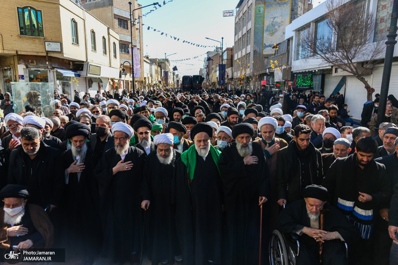 دسته عزاداران فاطمی به دعوت آیت الله العظمی صافی گلپایگانی