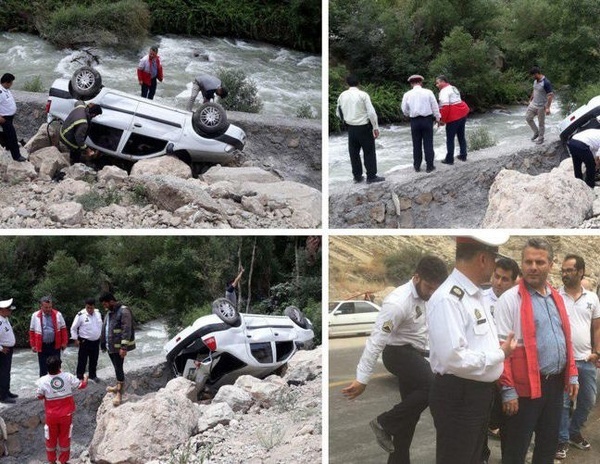 کشته شدن 2 نفر در سقوط خودرو به رودخانه هراز   جسد جوان 19 ساله پیدا شد