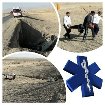 چهار زخمی، پیامد واژگونی خودرو در جاده بافق- یزد