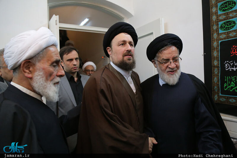 حضور سید حسن خمینی در منزل مرحوم حاج شيخ محمد حسن قرهى(ره)