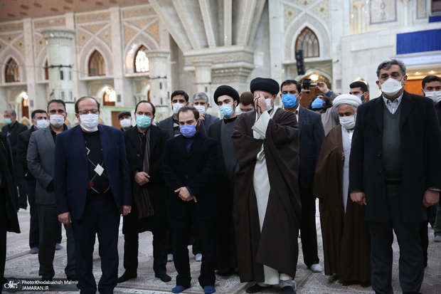 وداع با پیکر مطهر شهید محسن فخری زاده در حرم امام خمینی(س)