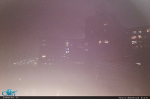 بارش باران و مه در تهران 