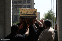مراسم تشییع و خاکسپاری شهید گمنام دفاع مقدس در ساختمان مرکزی قوه قضاییه