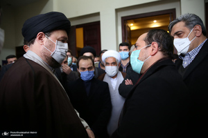 وداع با پیکر مطهر شهید محسن فخری زاده در حرم امام خمینی(س)