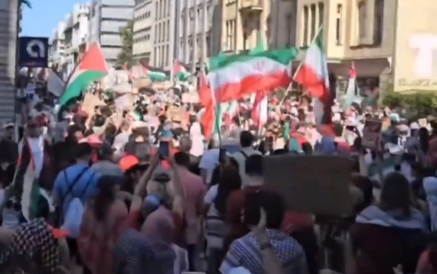 تظاهرات مردم آلمان در حمایت از ایران و فلسطین