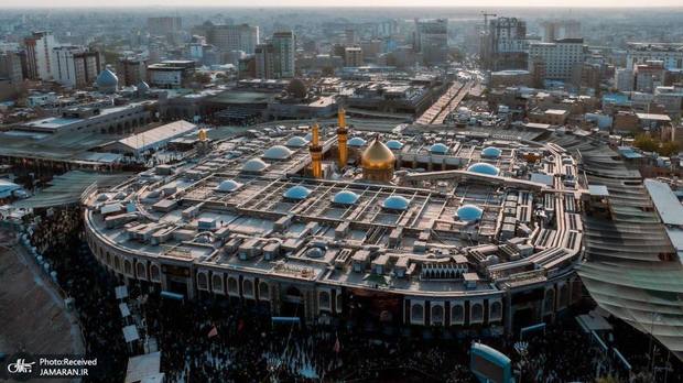 تصاویر هوایی از بین‌الحرمین کربلا در آستانه اربعین