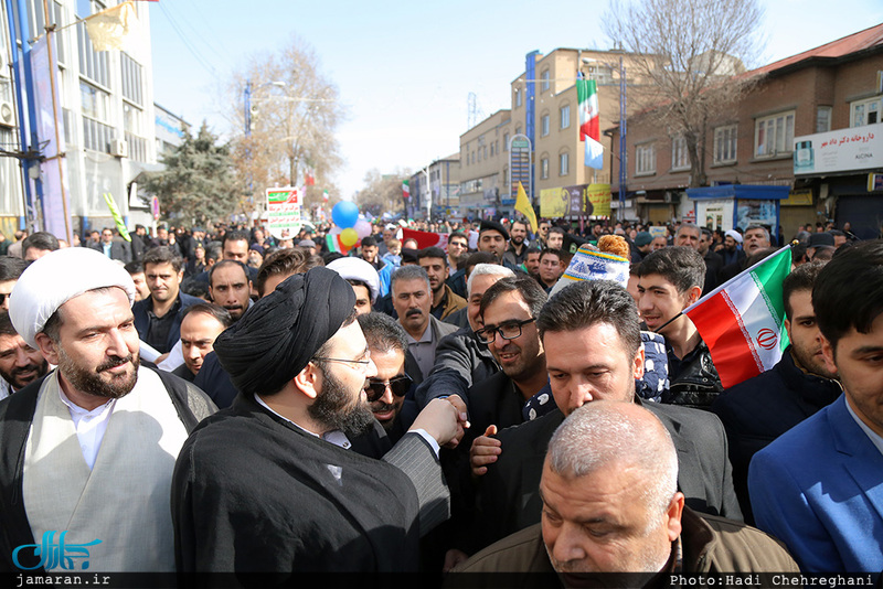 حضور سید علی خمینی در راهپیمایی 22 بهمن 