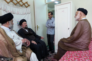 آخرین دیدار سید حسن خمینی با مرحوم آیت الله موسوی تهرانی (ره)