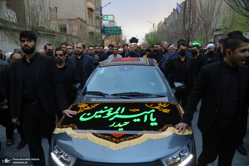 دسته عزاداری شهادت حضرت علی (ع) با حضور آیت‌الله العظمی وحید خراسانی