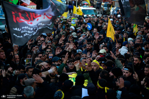 مراسم تشییع شهدای حزب الله در بیروت