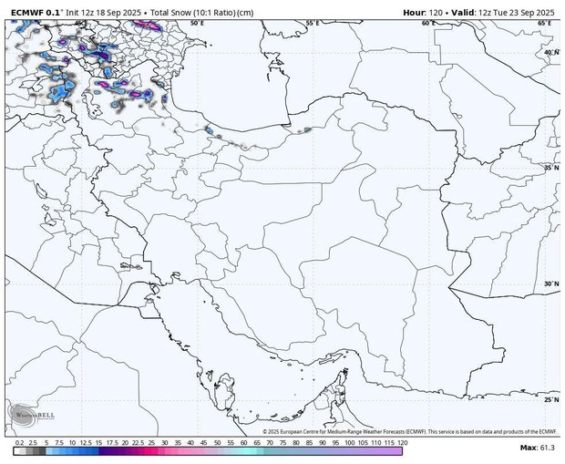 در این مناطق ایران برف می آید! + نقشه