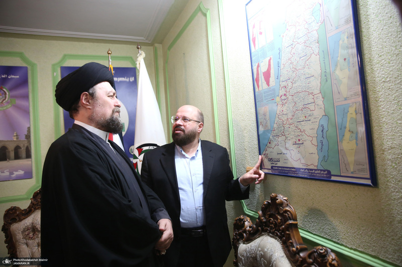 حضور سید حسن خمینی در دفتر نمایندگی جنبش مقاومت اسلامی فلسطین (حماس)