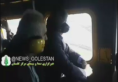 بازدید هوایی وزیر کشور و وزیر امور اقتصادی و دارایی از مناطق سیل زده گلستان