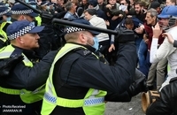 درگیری میان پلیس انگلیس و معترضان