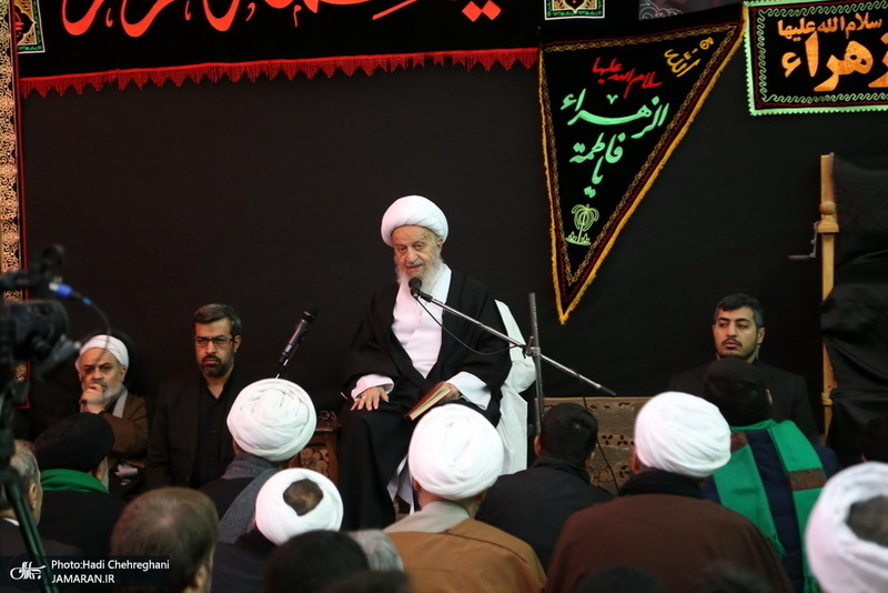 عزاداری در بیوت مراجع عظام تقلید و علما در سالروز شهادت حضرت فاطمه(س)