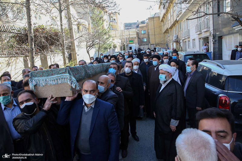مراسم تشییع همسر آیت الله ری شهری با حضور سید حسن خمینی