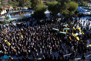 مراسم تشییع پیکر پنج شهید مدافع حرم حضرت زینب (س) در قم