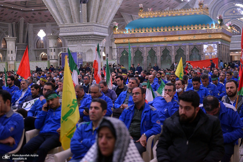 اجتماع بزرگ کارگران به مناسبت سالگرد شهادت حاج قاسم سلیمانی در حرم امام خمینی (س)