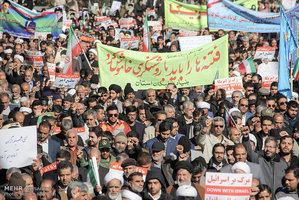 تجمع و راهپیمایی مردمی در اعتراض به آشوب های اخیر در استان ها 